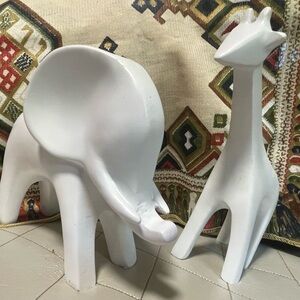 White Minimalist Animal Sculptures Art